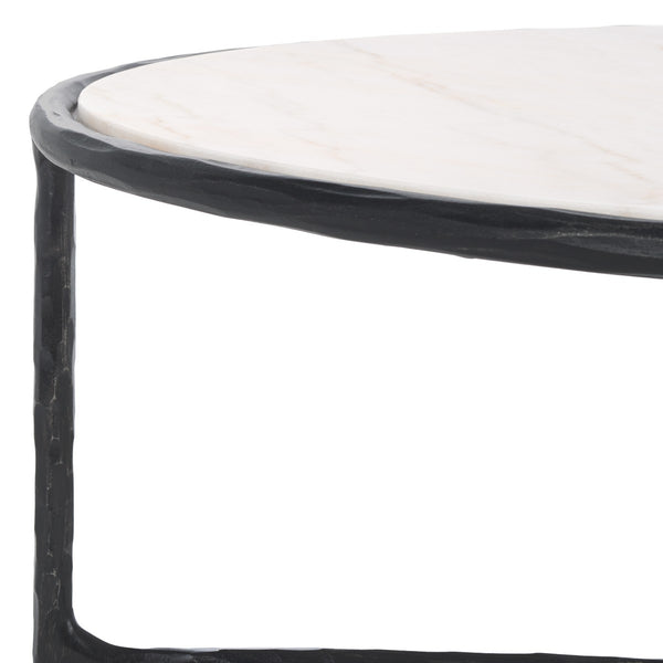 Safavieh Jessa Oval Metal Coffee Table Black / White SFV9521D