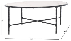 Safavieh Jessa Oval Metal Coffee Table Black / White SFV9521D