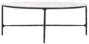 Safavieh Jessa Oval Metal Coffee Table Black / White SFV9521D