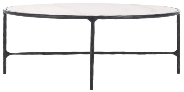 Safavieh Jessa Oval Metal Coffee Table Black / White SFV9521D