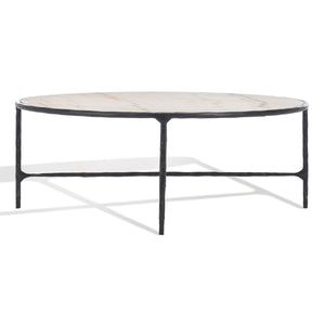 Safavieh Jessa Oval Metal Coffee Table Black / White SFV9521D