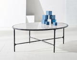 Safavieh Jessa Oval Metal Coffee Table Black / White SFV9521D