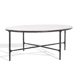 Safavieh Jessa Oval Metal Coffee Table Black / White SFV9521D