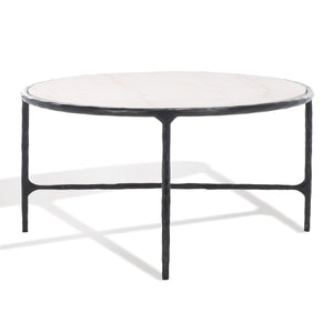 Safavieh Jessa Oval Metal Coffee Table Black / White SFV9521D