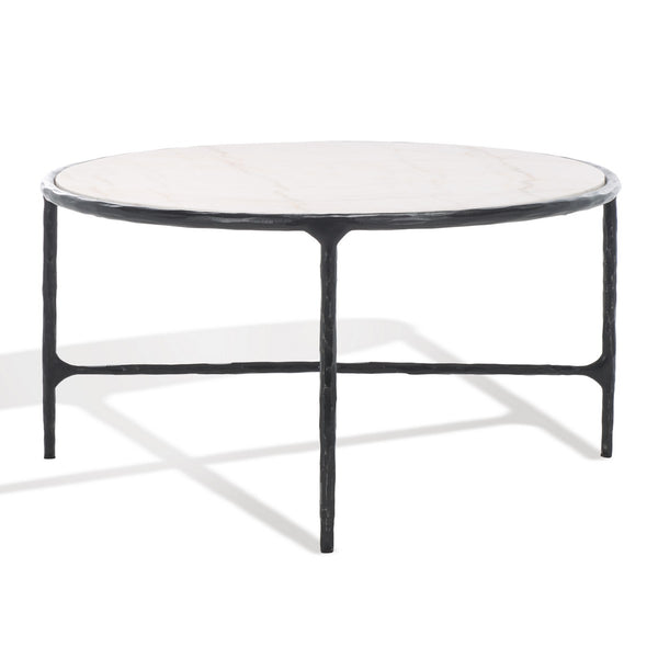 Safavieh Jessa Oval Metal Coffee Table Black / White SFV9521D