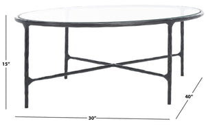 Safavieh Jessa Oval Metal Coffee Table Black SFV9521E