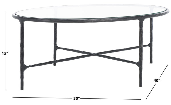 Safavieh Jessa Oval Metal Coffee Table Black SFV9521E
