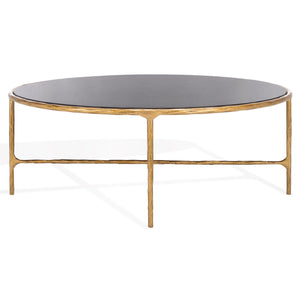 Safavieh Jessa Oval Coffee Table - Black Marble Top With Elegant Brass Finish & Slim Iron Frame Design Brass ,Black Metal ,Black Marble ,Wood Sfv9521f