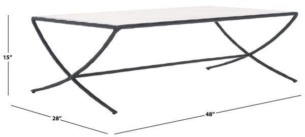 Safavieh Debbie Rectangle Metal Coffee Table Black / White SFV9522D