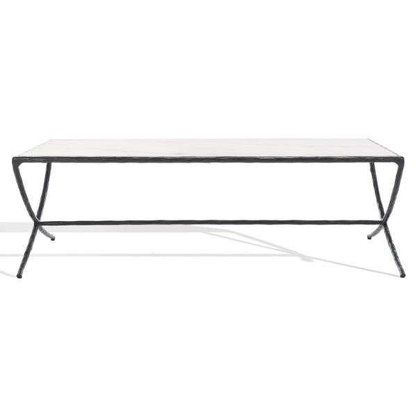 Safavieh Debbie Rectangle Metal Coffee Table Black / White SFV9522D