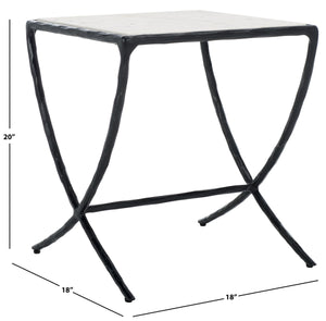Safavieh Debbie Square Metal Accent Table Black / White SFV9523D
