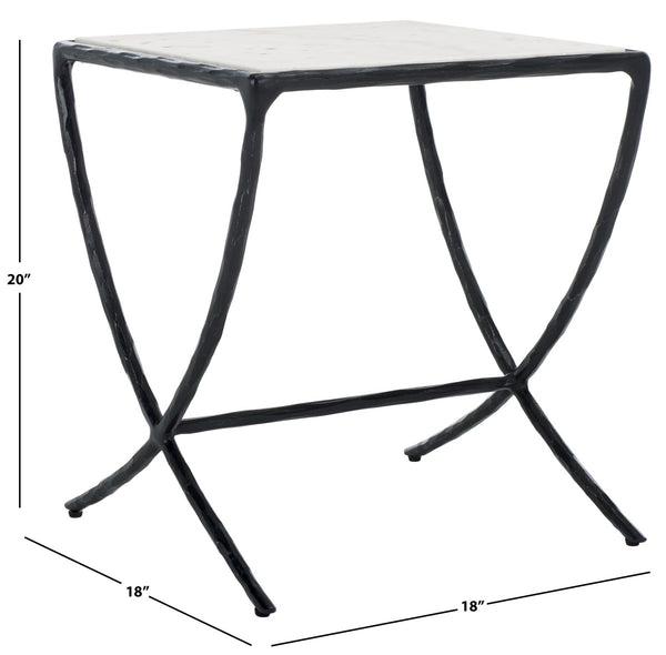 Safavieh Debbie Square Metal Accent Table Black / White SFV9523D