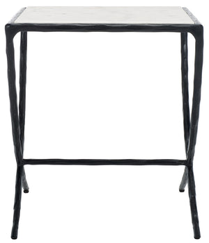 Safavieh Debbie Square Metal Accent Table Black / White SFV9523D