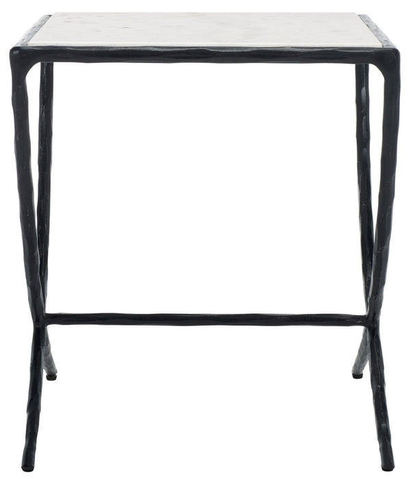 Safavieh Debbie Square Metal Accent Table Black / White SFV9523D