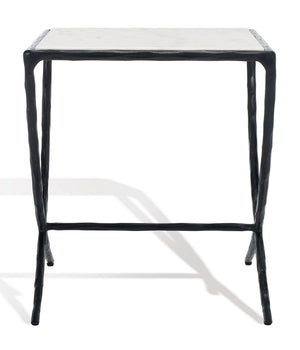 Safavieh Debbie Square Metal Accent Table Black / White SFV9523D