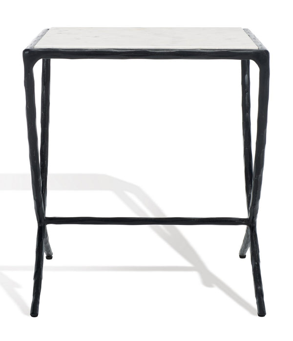 Safavieh Debbie Square Metal Accent Table Black / White SFV9523D