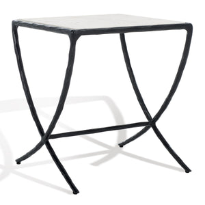 Safavieh Debbie Square Metal Accent Table Black / White SFV9523D