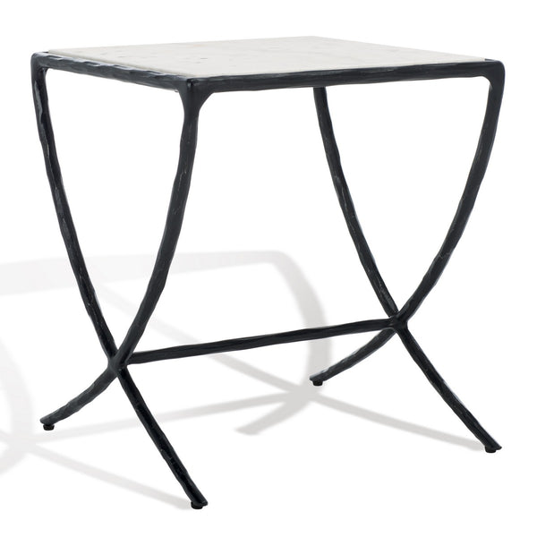 Safavieh Debbie Square Metal Accent Table Black / White SFV9523D