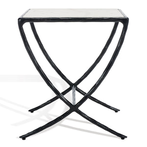Safavieh Debbie Square Metal Accent Table Black / White SFV9523D