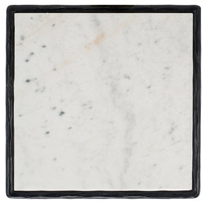 Safavieh Debbie Square Metal Accent Table Black / White SFV9523D