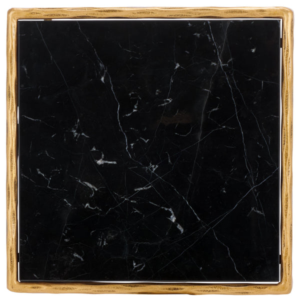 Safavieh Debbie Glam Square Accent Table With Black Marble Top And Elegant Brass Finish For Any Space Brass ,Black Metal ,Black Marble ,Wood Sfv9523f