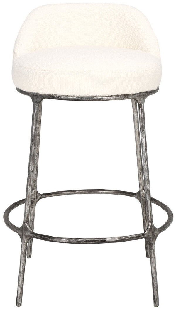 Safavieh Woodsen Boucle Counterstool Ivory / Black Metal / Wood / Foam / Fabric SFV9524A
