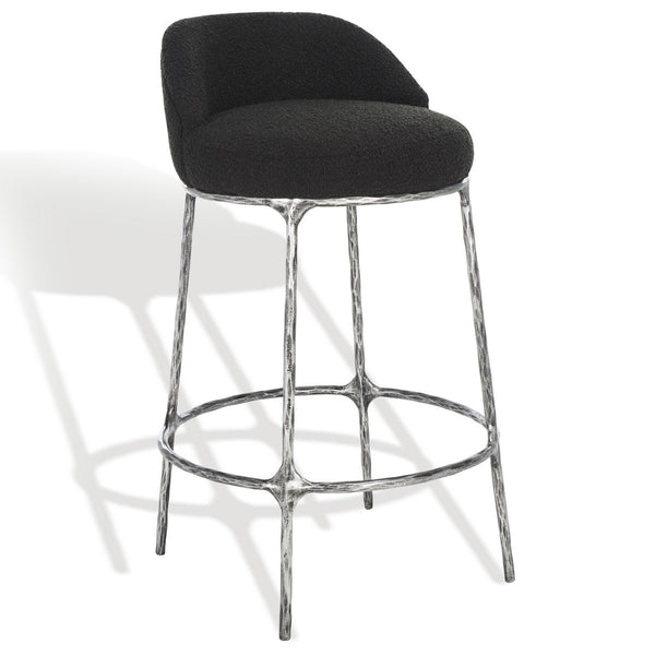 Safavieh Woodsen Boucle Counterstool Black Metal / Wood / Foam / Fabric SFV9524B