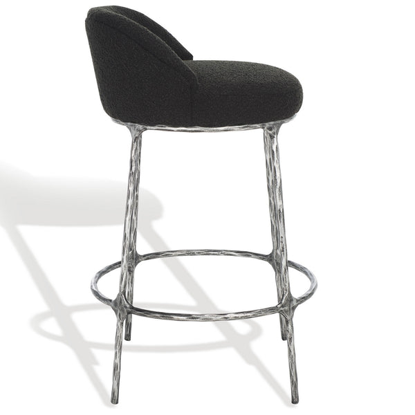 Safavieh Woodsen Boucle Counterstool Black Metal / Wood / Foam / Fabric SFV9524B