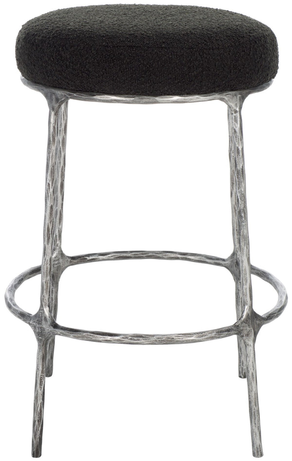 Safavieh TRUMEN Boucle Counter Stool - Plush Comfort & Sleek Metal Base for Modern Dining Elegance Black SFV9525B