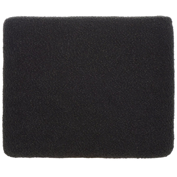 Safavieh MANDY Boucle Ottoman with Sleek Metal Legs - Modern Multiuse Design for Living Spaces and More Black SFV9526B