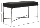 Safavieh Mandy Boucle And Metal Bench Black Metal / Wood / Foam / Fabric SFV9527B