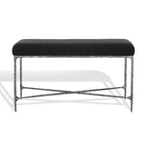 Safavieh Mandy Boucle And Metal Bench Black Metal / Wood / Foam / Fabric SFV9527B