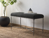 Safavieh Mandy Boucle And Metal Bench Black Metal / Wood / Foam / Fabric SFV9527B