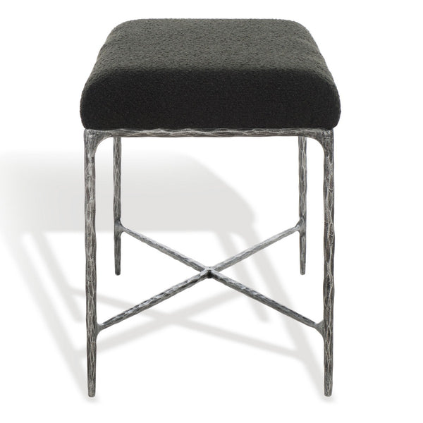 Safavieh Mandy Boucle And Metal Bench Black Metal / Wood / Foam / Fabric SFV9527B