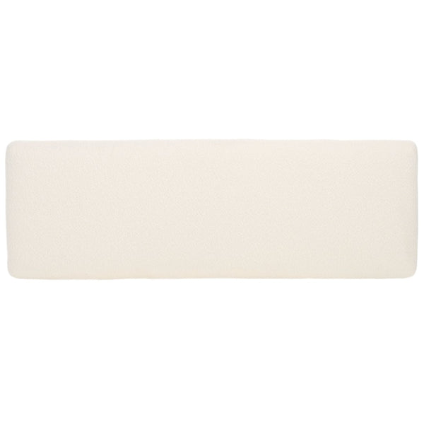 Safavieh JANEEN Boucle and Metal Bench - Luxe Minimalist Seating with Curved Legs for Modern Interiors Ivory / Black SFV9528A