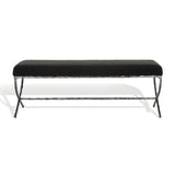 Safavieh Janeen Boucle And Metal Bench Black Metal / Wood / Foam / Fabric SFV9528B