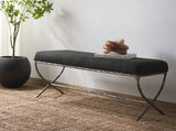 Safavieh Janeen Boucle And Metal Bench Black Metal / Wood / Foam / Fabric SFV9528B