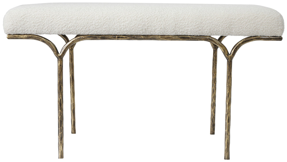 Safavieh Marvin Boucle 36" Bench Brass / Ivory 36 IN W x 16 IN D x 20 IN H