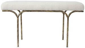 Safavieh Marvin Boucle 36" Bench Brass / Ivory 36 IN W x 16 IN D x 20 IN H