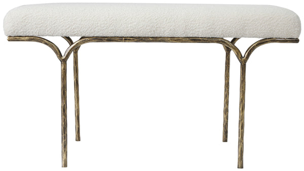Safavieh Marvin Boucle 36" Bench Brass / Ivory 36 IN W x 16 IN D x 20 IN H