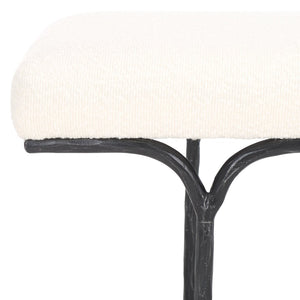 Safavieh MARVIN 36" Chic Ivory Boucle Bench with Black Metal Base - Modern Entryway, Bedroom, or Dining Accent SFV9529B