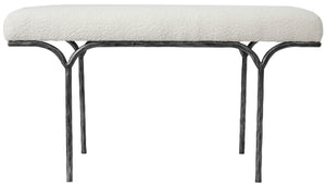 Safavieh Marvin Boucle 36" Bench Black / Ivory 36 IN W x 16 IN D x 20 IN H