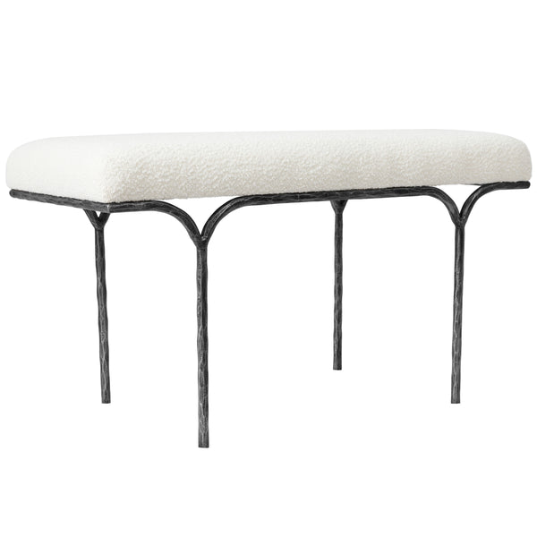 Safavieh Marvin Boucle 36" Bench Black / Ivory 36 IN W x 16 IN D x 20 IN H