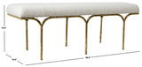 Safavieh Marvin Boucle 48" Bench Brass / Ivory 48 IN W x 16 IN D x 18 IN H