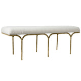 Safavieh Marvin Boucle 48" Bench Brass / Ivory 48 IN W x 16 IN D x 18 IN H