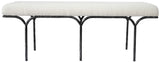 Safavieh Marvin Boucle 48" Bench Black / Ivory 48 IN W x 16 IN D x 18 IN H