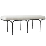 Safavieh Marvin Boucle 48" Bench Black / Ivory 48 IN W x 16 IN D x 18 IN H