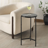 Safavieh Marylou Marble Top Drink Table Black / Black SFV9531A