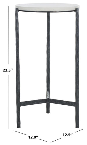 Safavieh Marylou Marble Top Drink Table Black / White SFV9531B