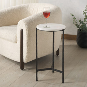 Safavieh Marylou Marble Top Drink Table Black / White SFV9531B